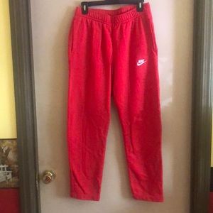 Mens red Nike sweatpants size M